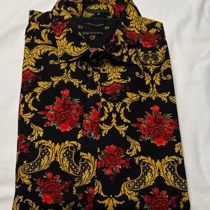 Floral Black and Gold Men's Shirt